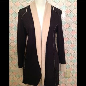 NWT One World black and cream soft cardigan.